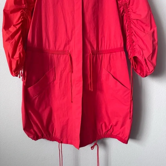 Josie Natori Red Lightweight Drawstring Utility Jacket - Picture 3 of 10